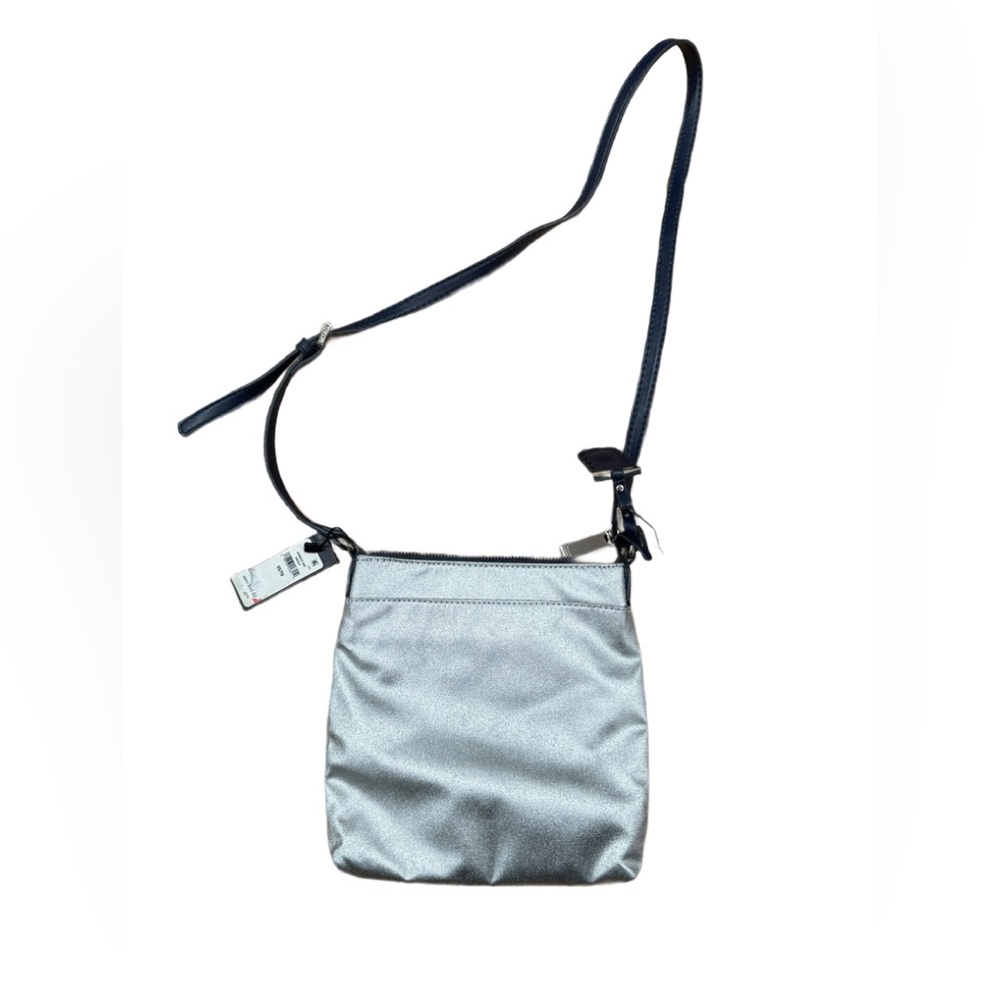 Tommy Hilfiger Julia Metallic Crossbody New With Defects Silver And Navy Blue